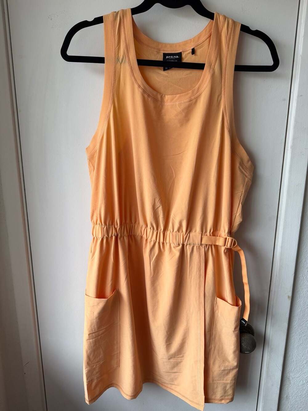 PrAna Dress Size M Orange Sleeveless Drawstring Pockets